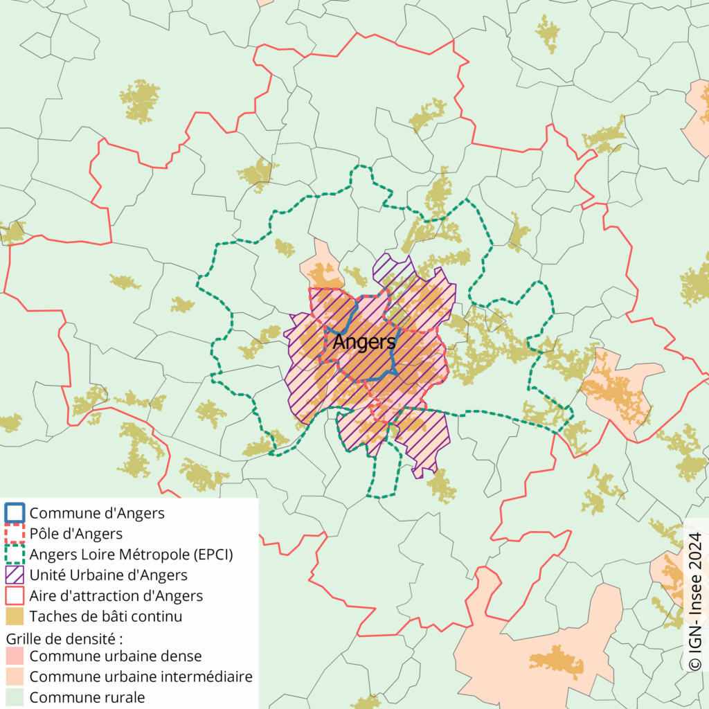 Figure 4 – Différents contours de la ville – Le cas d’Angers