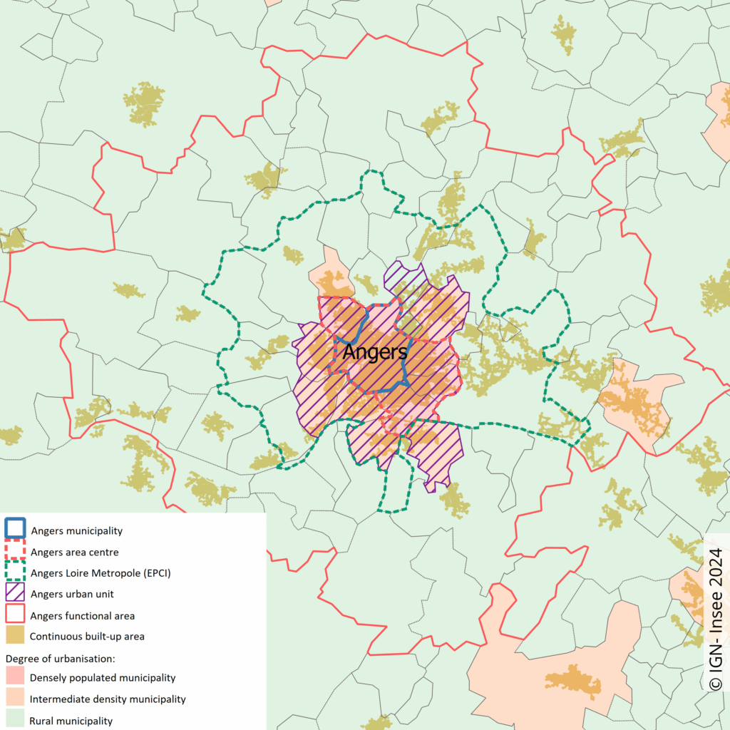 Different city boundaries – The case of Angers