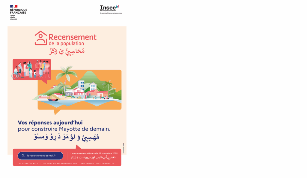 Affiche du recensement de Mayotte 2025